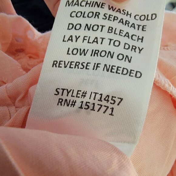 Heatherly Pastel Peach Eyelit Blouson Penelope Crop Top Size M - Picture 15 of 15